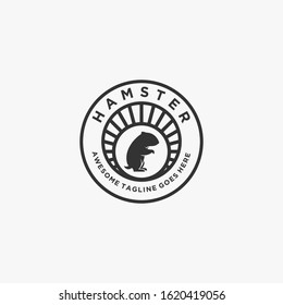 Vector Logo Illustration Hamster Vintage Badge