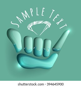 vector logo illustration hand symbol shaka