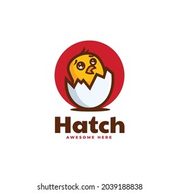 Ilustración con logotipo vectorial Estilo de mascota simple de mascota de Chick.