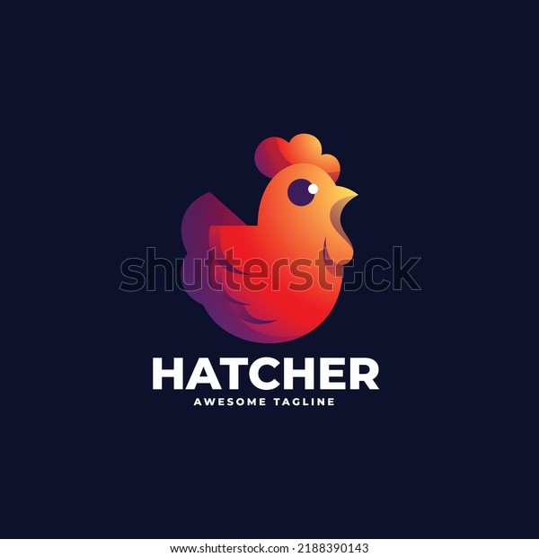 Vector Logo Illustration Hatcher Gradient Colorful Stock Vector ...