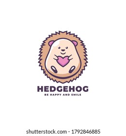 Vector Logo Illustration Hedgehog Simple Mascot Style