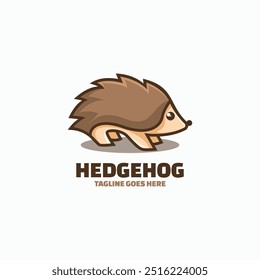 Ilustração de logotipo de vetor Hedgehog estilo mascote simples