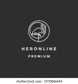 Vector Logo Illustration Heron on black background