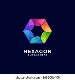 Ilustración con logotipo vectorial Estilo de color degradado hexagonal.