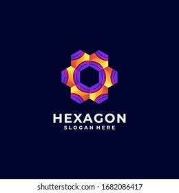 Ilustración con logotipo vectorial Estilo de color degradado hexagonal.