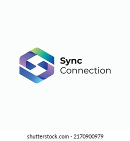 Vector Logo Illustration Hexagon Gradient Colorful Style.