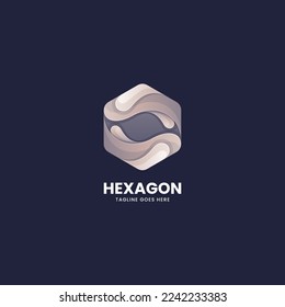 Vector Logo Illustration Hexagon Gradient Colorful Style.