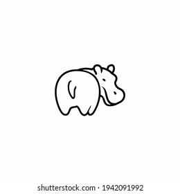 Ilustración del logotipo vectorial de Hippo en forma de contorno.
