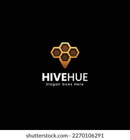 Vector Logo Illustration Hive Hue Gradient Colorful Style