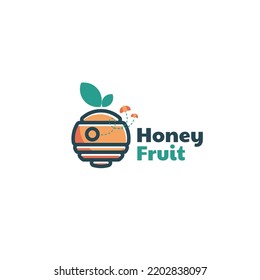Vector Logo Illustration Honey Fruit Simple Mascot Style