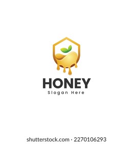 Vector Logo Illustration Honey Gradient Colorful Style