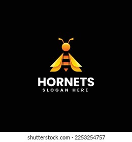 Vektorlogo Illustration Hornet Farbverlauf-Stil.