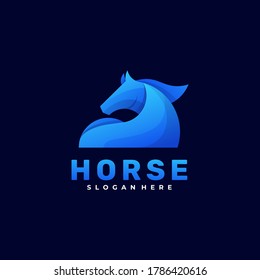 Vector Logo Illustration Horse Gradient Colorful Style.