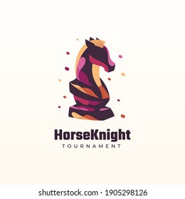 Vector Logo Illustration Horse Gradient Colorful Style.