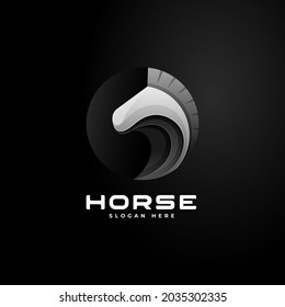 Vector Logo Illustration Horse Gradient Colorful Style.