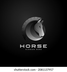 Vector Logo Illustration Horse Gradient Colorful Style.