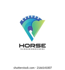 Vector Logo Illustration Horse Gradient Colorful Style
