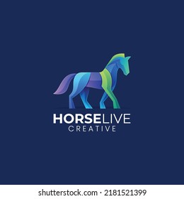 Vektorlogo Illustration Horse Farbverlauf-Stil.