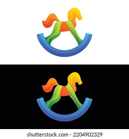 Vector logo illustration horse gradient colorful style