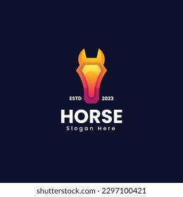 Vector Logo Illustration Horse Gradient Colorful Style