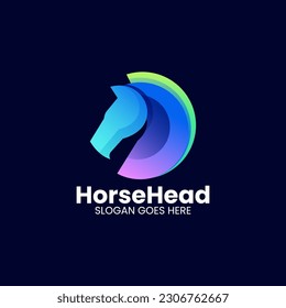 Vector Logo Illustration Horse Gradient Colorful Style