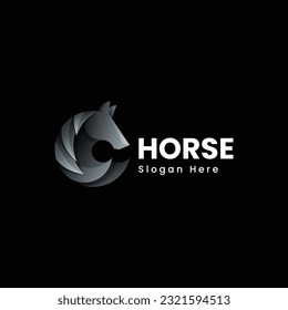 Vector Logo Illustration Horse Gradient Colorful Style