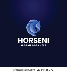 Vector Logo Illustration Horse Gradient Colorful Style