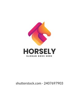 Vector Logo Illustration Horse Gradient Colorful Style