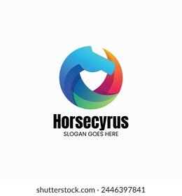Vector Logo Illustration Horse Gradient Colorful Style