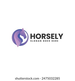 Vector Logo Ilustración Caballo Gradiente Colorido Estilo