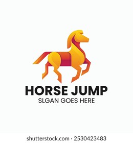 Vector Logo Illustration Horse Gradient Colorful Style