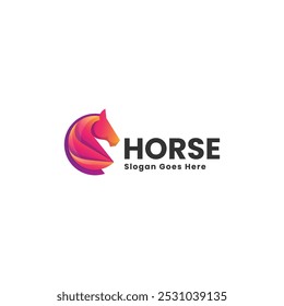 Vector Logo Illustration Horse Gradient Colorful Style