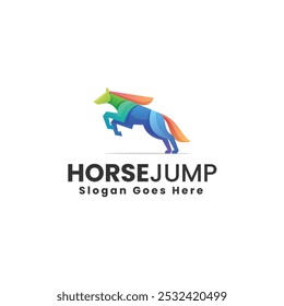 Vector Logo Illustration Horse Gradient Colorful Style