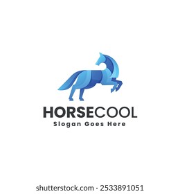 Vector Logo Illustration Horse Gradient Colorful Style