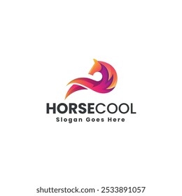 Vector Logo Illustration Horse Gradient Colorful Style