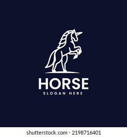 Vector Logo Illustration Horse Line Art Style.