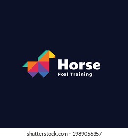Vector Logo Illustration Horse Low Poly Style