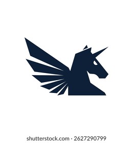 Vektorlogo oder Illustration von Pferd oder Pegasuskopf