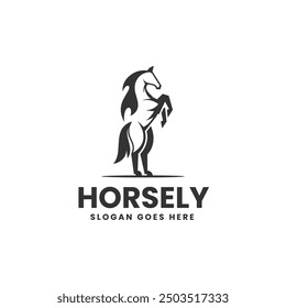 Vector Logo Illustration Horse Silhouette Style
