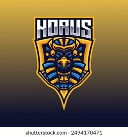 Vector Logo Illustration Horus E- Sport and Sport Style.