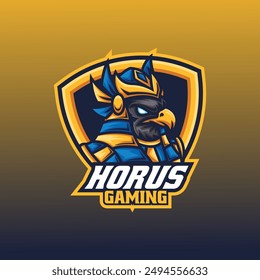 Vector Logo Illustration Horus E- Sport and Sport Style.