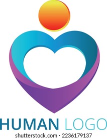 Vector Logo Illustration Human Love Gradient Colorful Style