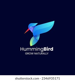 
Vector Logo Illustration Humming Bird Gradient Colorful Style
