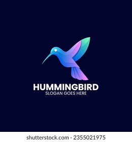 Ilustración con logotipo vectorial Estilo colorido de gradiente de pájaro