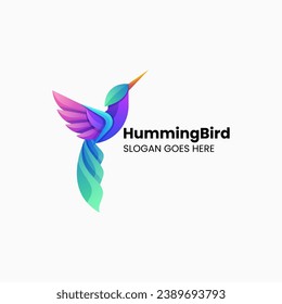 Vektorlogo-Illustration Humming Bird Farbverlauf-Stil