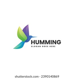 Ilustración con logotipo vectorial Estilo colorido de gradiente de pájaro