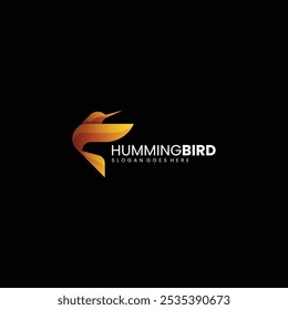 Vector Logo Illustration Humming Bird Gradient Colorful Style