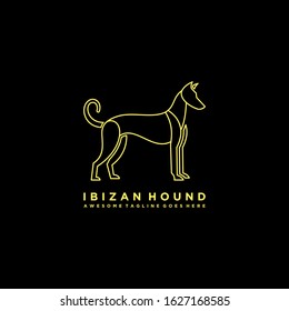 Vector Logo Illustration Hunting Dog Line Art