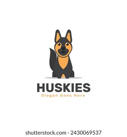 Vector Logo Illustration Huskies Simple Mascot Style