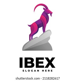 Vektorlogo-Illustration Ibex Farbverlauf-Stil.